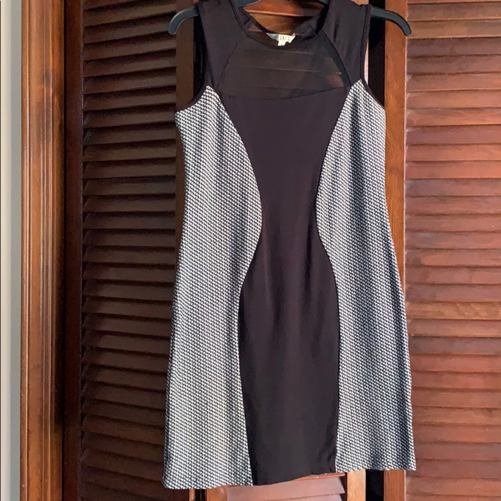 Black and white dress with mesh detailing